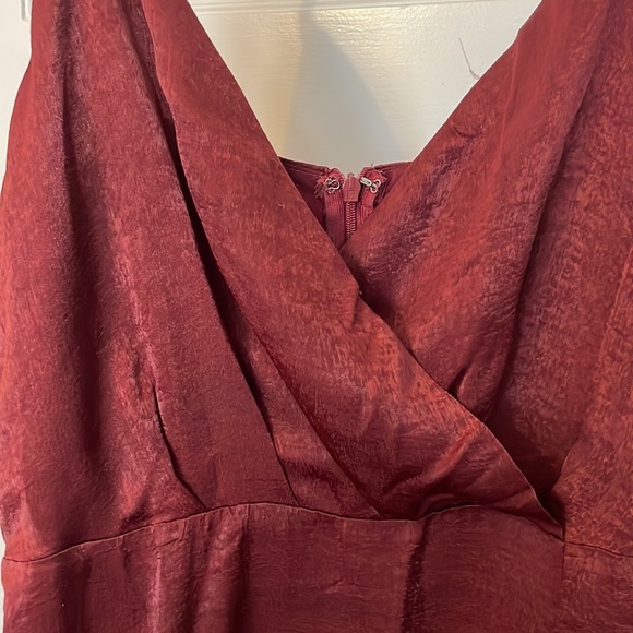 Lulu’s Constantine Burgandy Satin Maxi Dress - Picture 7 of 8
